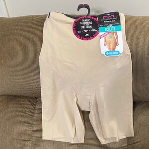 Maidenform High-Waist Sculpting Shorts in Beige